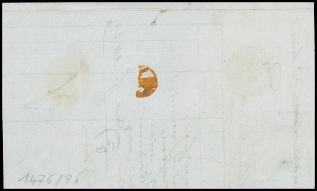 N°22 + 30 obl griffe "Francia di Mare" (Salles n°659) sur lettre de Marseille pour Civita Vecchia avec taxe 4 manuscrite. TB