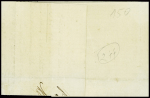 N°23 obl GC 2240 + T15 Marseille (1865) sur lettre pour Gênes avec petut "PD" encadré rouge apposé également sur le timbre. TB