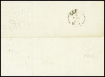 N°23 obl griffe noire "Francia di Mare" répétée à côté (Salles n°659) sur lettre pour Gênes avec mention manuscrite "PR le Blidah", ind 20. TB