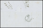 N°23 obl rect de points "19" de Naples sur lettre de Marseille pour Naples. Rare et TB