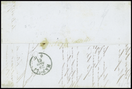 N°23 obl rect de points "184" + CAD "Napoli UF° SUCCle del porto" (1867) sur lettre de Marseille pour Naples (Salles n°695). TB
