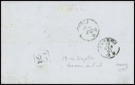 N°23 obl rect de points "19" de Naples sur lettre de Marseille pour Palerme avec griffe rouge "Piroscafi postali nazionali" (Salles n°695 bis). TB
