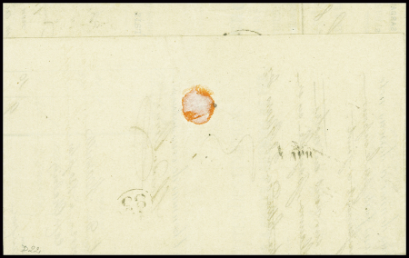 N°23 obl rect de points "184" + griffe rouge "Affranchie" + CAD "Napoli UF° SUCCle del Porto" (1868) sur lettre de l'armateur Clerc de Marseille
