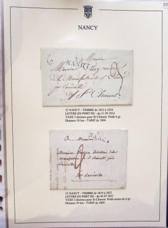 Beau restant de collection des marques postales de Nancy (1724 - 1848) primée en exposition régionale contenant 60 plis de qualité choisie