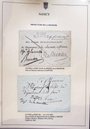 Beau restant de collection des marques postales de Nancy (1724 - 1848) primée en exposition régionale contenant 60 plis de qualité choisie