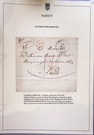 Beau restant de collection des marques postales de Nancy (1724 - 1848) primée en exposition régionale contenant 60 plis de qualité choisie