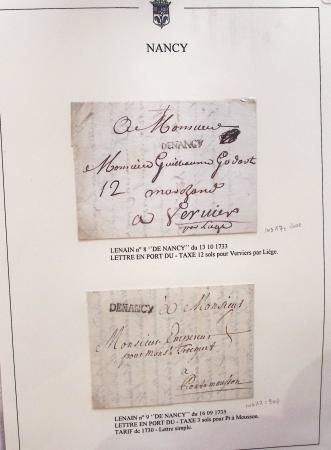 Beau restant de collection des marques postales de Nancy (1724 - 1848) primée en exposition régionale contenant 60 plis de qualité choisie
