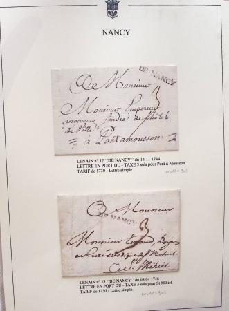 Beau restant de collection des marques postales de Nancy (1724 - 1848) primée en exposition régionale contenant 60 plis de qualité choisie