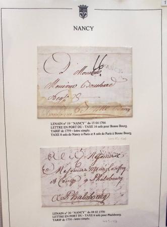 Beau restant de collection des marques postales de Nancy (1724 - 1848) primée en exposition régionale contenant 60 plis de qualité choisie