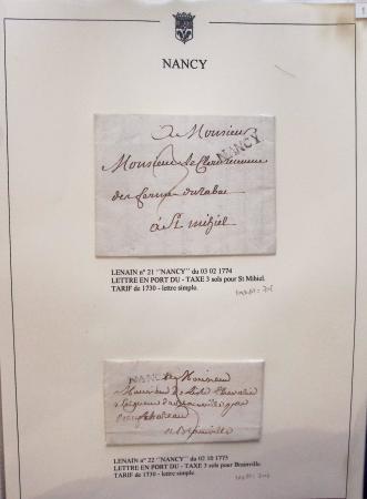 Beau restant de collection des marques postales de Nancy (1724 - 1848) primée en exposition régionale contenant 60 plis de qualité choisie