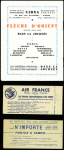 5 pièces diverses dont 3 carnets de vignettes "par avion" (C IDNA et Air France) et programme de la grande fête d'aviation de l'aérodrome d'Essey-les-Nancy