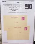 Gros classeur blanc de bureau contenant une collection spécialisée d'entiers postaux au type Paix 40c violet, 50c rouge, 55c violet, 65c Outremer, 90c