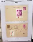 Gros classeur blanc de bureau contenant une collection spécialisée d'entiers postaux au type Paix 40c violet, 50c rouge, 55c violet, 65c Outremer, 90c