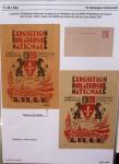 Gros classeur blanc de bureau contenant une collection spécialisée d'entiers postaux au type Paix 40c violet, 50c rouge, 55c violet, 65c Outremer, 90c