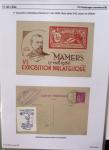 Gros classeur blanc de bureau contenant une collection spécialisée d'entiers postaux au type Paix 40c violet, 50c rouge, 55c violet, 65c Outremer, 90c