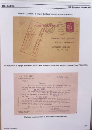 Gros classeur blanc de bureau contenant une collection spécialisée d'entiers postaux au type Paix 40c violet, 50c rouge, 55c violet, 65c Outremer, 90c