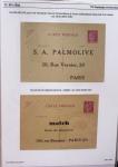 Gros classeur blanc de bureau contenant une collection spécialisée d'entiers postaux au type Paix 40c violet, 50c rouge, 55c violet, 65c Outremer, 90c