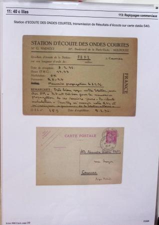 Gros classeur blanc de bureau contenant une collection spécialisée d'entiers postaux au type Paix 40c violet, 50c rouge, 55c violet, 65c Outremer, 90c