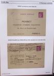 Gros classeur blanc de bureau contenant une collection spécialisée d'entiers postaux au type Paix 40c violet, 50c rouge, 55c violet, 65c Outremer, 90c