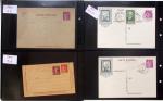 Gros classeur blanc de bureau contenant une collection spécialisée d'entiers postaux au type Paix 40c violet, 50c rouge, 55c violet, 65c Outremer, 90c