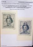 Gros classeur blanc de bureau contenant une collection spécialisée d'entiers postaux au type Paix 40c violet, 50c rouge, 55c violet, 65c Outremer, 90c
