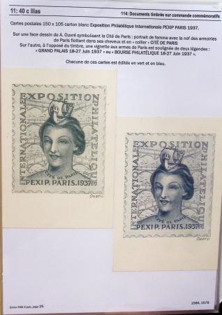 Gros classeur blanc de bureau contenant une collection spécialisée d'entiers postaux au type Paix 40c violet, 50c rouge, 55c violet, 65c Outremer, 90c