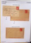 Gros classeur blanc de bureau contenant une collection spécialisée d'entiers postaux au type Paix 40c violet, 50c rouge, 55c violet, 65c Outremer, 90c