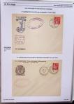 Gros classeur blanc de bureau contenant une collection spécialisée d'entiers postaux au type Paix 40c violet, 50c rouge, 55c violet, 65c Outremer, 90c