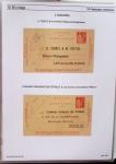Gros classeur blanc de bureau contenant une collection spécialisée d'entiers postaux au type Paix 40c violet, 50c rouge, 55c violet, 65c Outremer, 90c