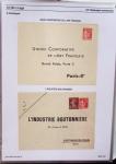 Gros classeur blanc de bureau contenant une collection spécialisée d'entiers postaux au type Paix 40c violet, 50c rouge, 55c violet, 65c Outremer, 90c