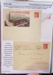 Gros classeur blanc de bureau contenant une collection spécialisée d'entiers postaux au type Paix 40c violet, 50c rouge, 55c violet, 65c Outremer, 90c