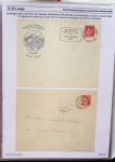 Gros classeur blanc de bureau contenant une collection spécialisée d'entiers postaux au type Paix 40c violet, 50c rouge, 55c violet, 65c Outremer, 90c