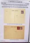 Gros classeur blanc de bureau contenant une collection spécialisée d'entiers postaux au type Paix 40c violet, 50c rouge, 55c violet, 65c Outremer, 90c