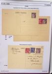 Gros classeur blanc de bureau contenant une collection spécialisée d'entiers postaux au type Paix 40c violet, 50c rouge, 55c violet, 65c Outremer, 90c