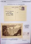 Gros classeur blanc de bureau contenant une collection spécialisée d'entiers postaux au type Paix 40c violet, 50c rouge, 55c violet, 65c Outremer, 90c