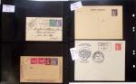 Gros classeur blanc de bureau contenant une collection spécialisée d'entiers postaux au type Paix 40c violet, 50c rouge, 55c violet, 65c Outremer, 90c