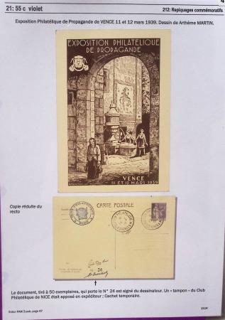 Gros classeur blanc de bureau contenant une collection spécialisée d'entiers postaux au type Paix 40c violet, 50c rouge, 55c violet, 65c Outremer, 90c