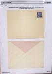 Gros classeur blanc de bureau contenant une collection spécialisée d'entiers postaux au type Paix 40c violet, 50c rouge, 55c violet, 65c Outremer, 90c