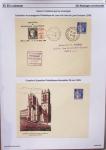 Gros classeur blanc de bureau contenant une collection spécialisée d'entiers postaux au type Paix 40c violet, 50c rouge, 55c violet, 65c Outremer, 90c