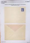 Gros classeur blanc de bureau contenant une collection spécialisée d'entiers postaux au type Paix 40c violet, 50c rouge, 55c violet, 65c Outremer, 90c