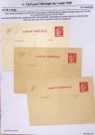 Gros classeur blanc de bureau contenant une collection spécialisée d'entiers postaux au type Paix 40c violet, 50c rouge, 55c violet, 65c Outremer, 90c