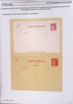 Gros classeur blanc de bureau contenant une collection spécialisée d'entiers postaux au type Paix 40c violet, 50c rouge, 55c violet, 65c Outremer, 90c