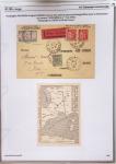 Gros classeur blanc de bureau contenant une collection spécialisée d'entiers postaux au type Paix 40c violet, 50c rouge, 55c violet, 65c Outremer, 90c