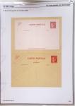 Gros classeur blanc de bureau contenant une collection spécialisée d'entiers postaux au type Paix 40c violet, 50c rouge, 55c violet, 65c Outremer, 90c