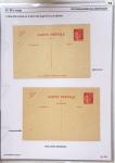 Gros classeur blanc de bureau contenant une collection spécialisée d'entiers postaux au type Paix 40c violet, 50c rouge, 55c violet, 65c Outremer, 90c