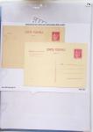 Gros classeur blanc de bureau contenant une collection spécialisée d'entiers postaux au type Paix 40c violet, 50c rouge, 55c violet, 65c Outremer, 90c