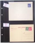 Gros classeur blanc de bureau contenant une collection spécialisée d'entiers postaux au type Paix 40c violet, 50c rouge, 55c violet, 65c Outremer, 90c