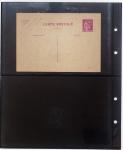 Gros classeur blanc de bureau contenant une collection spécialisée d'entiers postaux au type Paix 40c violet, 50c rouge, 55c violet, 65c Outremer, 90c