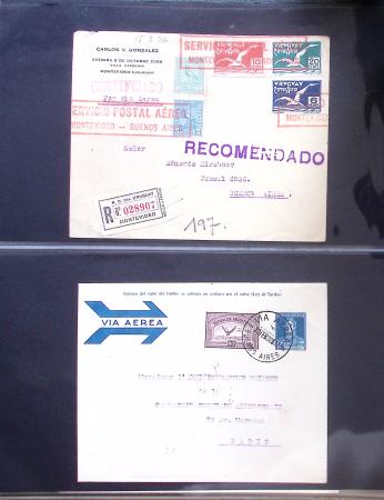 Album Safe vert contenant 20 plis Zeppelin ou thème Zeppelin + 172 plis ligne Mermoz et conquête de l'Atlantique sud ainsi que ligne Dagnaux (Afrique)