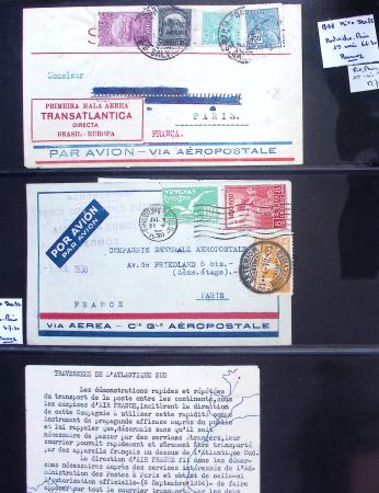 Album Safe vert contenant 20 plis Zeppelin ou thème Zeppelin + 172 plis ligne Mermoz et conquête de l'Atlantique sud ainsi que ligne Dagnaux (Afrique)